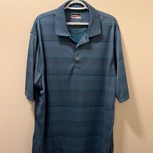 Grand Slam Men's Blue Striped Polo Shirt